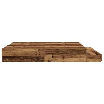 Stauraum Bettgestell Altes Holz 200x200 cm