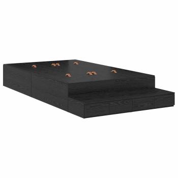 Stauraum Bettgestell Schwarz Eiche 120x200 cm