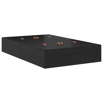 Stauraum Bettgestell Schwarz Eiche 120x200 cm