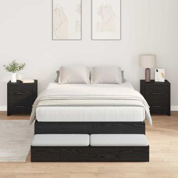 Stauraum Bettgestell Schwarz Eiche 120x200 cm