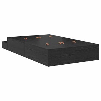 Stauraum Bettgestell Schwarz Eiche 120x200 cm