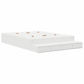 Stauraum Bettgestell Weiß 150x200 cm