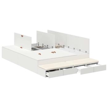 Stauraum Bettgestell Weiß 150x200 cm