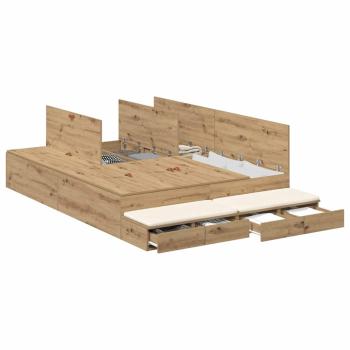 Stauraumbett Artisan Eiche Holzwerkstoff 236,5 x 150 x 31,5 cm
