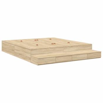 Stauraum Bettgestell Braun Holzwerkstoff 180 x 200 x 31,5 cm