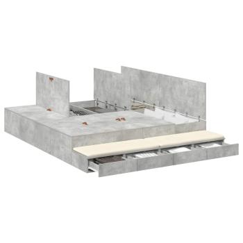 Stauraum Bettgestell Beton Grau 180x200 cm