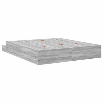 Stauraumbettgestell Grau Sonoma Holzwerkstoff 180 x 200 cm