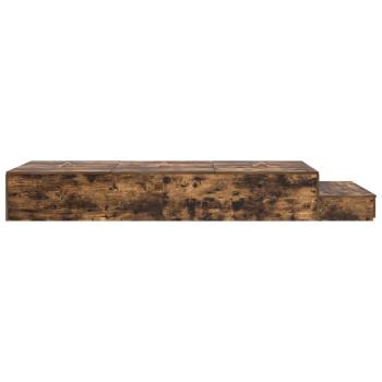 Stauraum Bettgestell Rauch Eiche Holz Einzel Schlicht