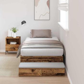 ARDEBO.de - Stauraumbettgestell Altholz Massivholz Altholz 190 x 90 cm
