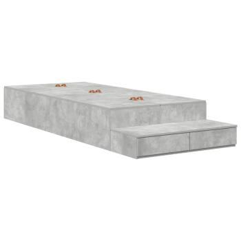 Stauraumbettgestell Beton grau Holzwerkstoff 75 x 190 cm Stauraum
