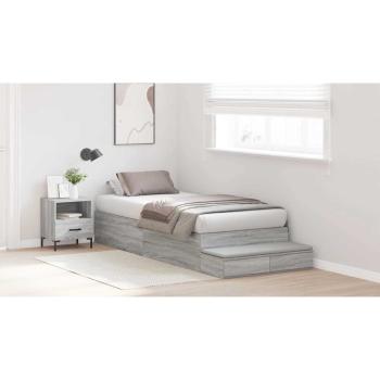 Stauraumbettgestell Grau Sonoma Holzwerkstoff 75 x 190 cm