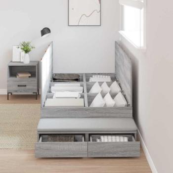 Stauraumbettgestell Grau Sonoma Holzwerkstoff 75 x 190 cm