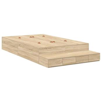 ARDEBO.de - Stauraum-Bettgestell Sonoma Eiche Holzwerkstoff 120 x 190 cm