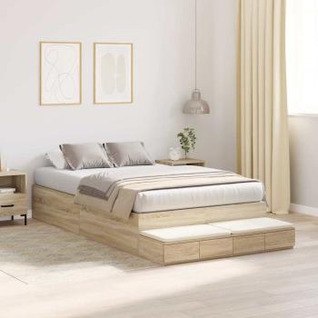 Stauraum-Bettgestell Sonoma Eiche Holzwerkstoff 120 x 190 cm