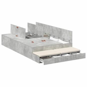 Stauraumbett Beton grau Holzwerkstoff 120 x 190 cm Stauraumbett