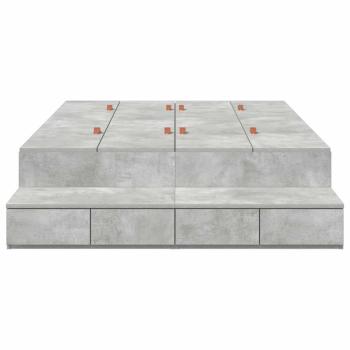 Aufbewahrungsbettgestell Beton Grau 120 cm Holzwerkstoff