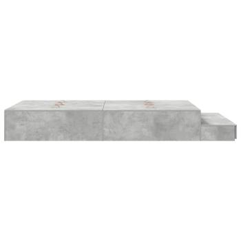 Aufbewahrungsbettgestell Beton Grau 120 cm Holzwerkstoff