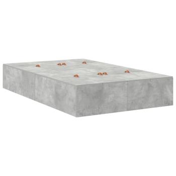 Aufbewahrungsbettgestell Beton Grau 120 cm Holzwerkstoff