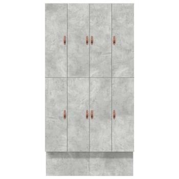 Aufbewahrungsbettgestell Beton Grau 120 cm Holzwerkstoff