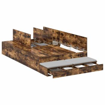 Stauraumbettgestell Geräucherte Eiche Hochwertige Holzwerkstoffe