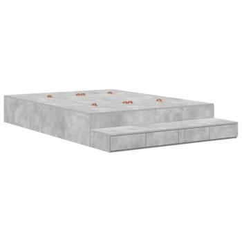 Stauraumbett Betongrau Holzwerkstoff 140 x 190 cm