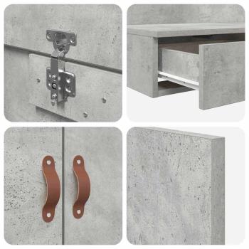 Stauraumbett Betongrau Holzwerkstoff 140 x 190 cm