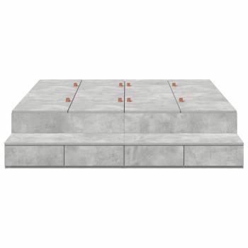 Stauraumbett Betongrau Holzwerkstoff 140 x 190 cm