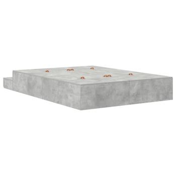 Stauraumbett Betongrau Holzwerkstoff 140 x 190 cm