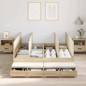 Stauraum Bettgestell Braun Holzwerkstoff 135,5 x 190 x 31,5 cm