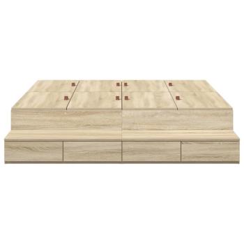 Stauraum Bettgestell Braun Holzwerkstoff 135,5 x 190 x 31,5 cm