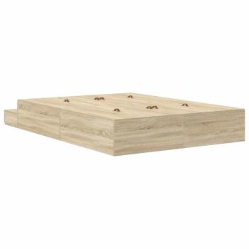 Stauraum Bettgestell Braun Holzwerkstoff 135,5 x 190 x 31,5 cm