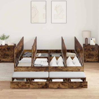 Stauraumbettgestell Braun Holzwerkstoff 135,5 x 190 x 31,5 cm