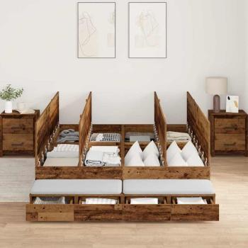 Stauraum Bettgestell Braun Holzwerkstoff 135,5 x 190 x 31,5 cm