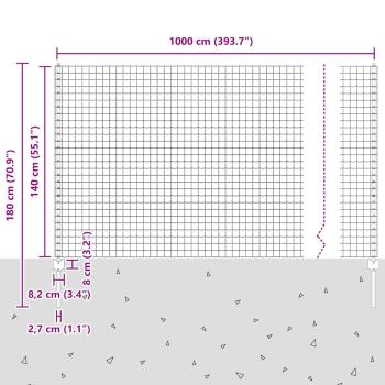Euro Zaun mit 5 U-Posten Grün 1,4x10 m Stahl
