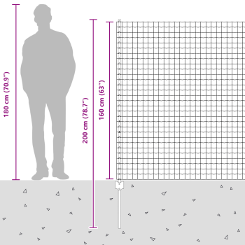 Euro-Zaun mit 5 U-Pfosten Grün 1,6x10 m Stahl