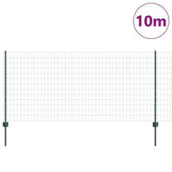 ARDEBO.de - Eurozaun mit 5 U-Pfosten Grün 1x10 m Stahl