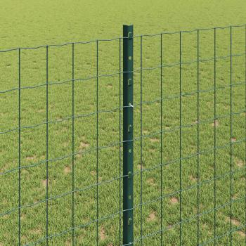 Euro-Zaun mit Pfosten 10 x 1,4 m PVC-beschichteter Stahl Grün