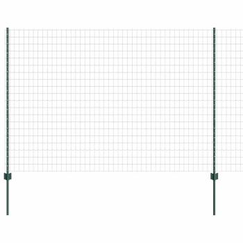 Euro Zaun mit 5 U-Pfosten Grün 1.6x10 m Stahl