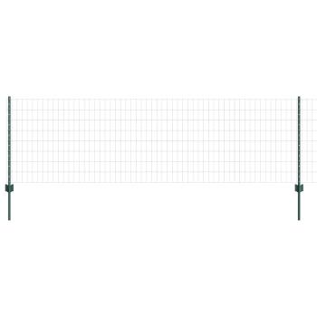 Euro Zaun mit 5 U Pfosten Grün 0,8 x 10 m Stahl