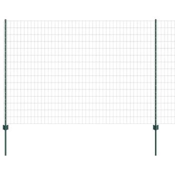 Euro-Zaun mit Pfosten 10 x 1,5 m PVC-beschichteter Stahl Grün