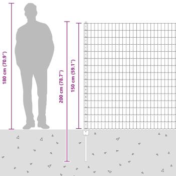 Euro-Zaun mit Pfosten 10 x 1,5 m PVC-beschichteter Stahl Grün