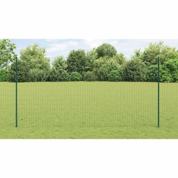 Euro-Zaun mit Pfosten 10 x 1,6 m PVC-beschichteter Stahl Grün