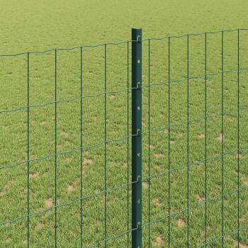 Euro-Zaun mit Pfosten 10 x 1,6 m PVC-beschichteter Stahl Grün