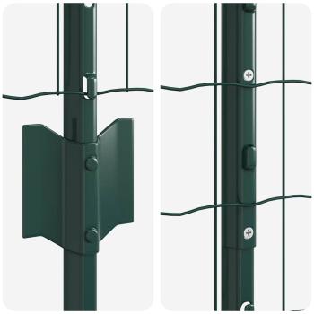 Euro Zaun mit 5 U-Pfosten Grün 1,6x10 m Stahl