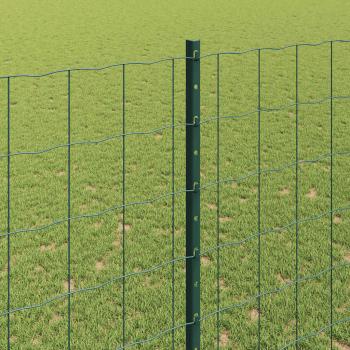 Euro Zaun mit 5 U-Pfosten Grün 1,6x10 m Stahl