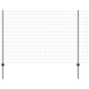 Euro Zaun mit 5 U-Pfosten Grün 1,6x10 m Stahl