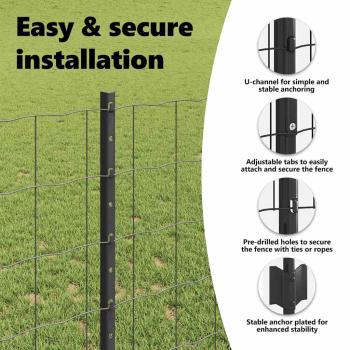 Euro-Zaun mit Pfosten 10 x 1 m PVC-beschichteter Stahl Grau