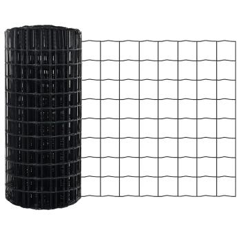 Euro Zaun mit 5 U-Pfosten Grau 0.4x10 m Stahl