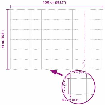 Euro Zaun mit 5 U-Pfosten Grau 0.4x10 m Stahl