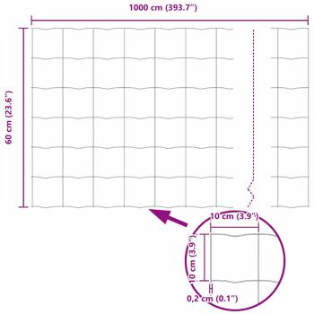 Euro-Zaun mit 5 U-Posten Grau 0.6x10 m Stahl